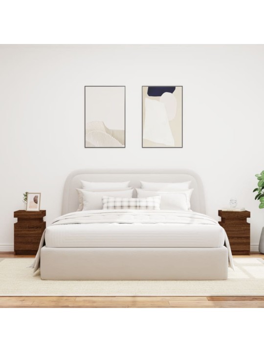 Noční stolky s LED osvětlením 2 ks hnědý dub 35 x 39 x 55 cm