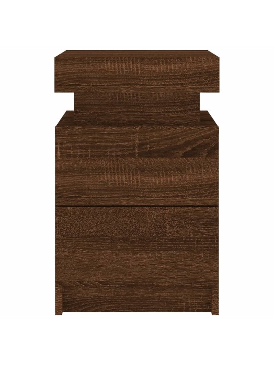 Noční stolky s LED osvětlením 2 ks hnědý dub 35 x 39 x 55 cm