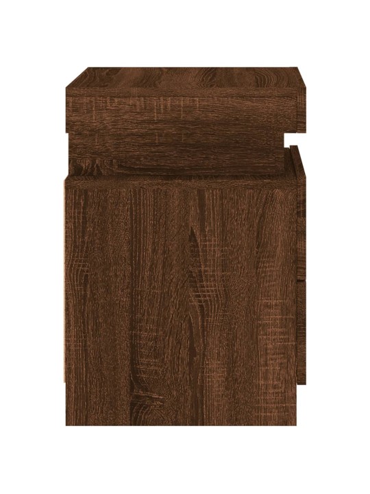 Noční stolky s LED osvětlením 2 ks hnědý dub 35 x 39 x 55 cm