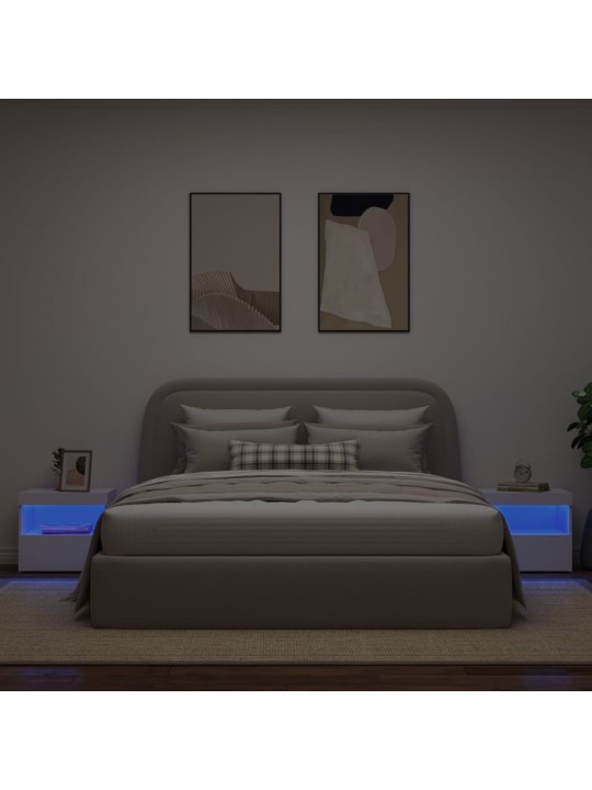 Noční stolky s LED osvětlením 2 ks bílé 50 x 40 x 45 cm
