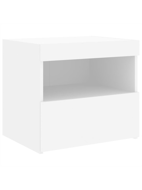 Noční stolky s LED osvětlením 2 ks bílé 50 x 40 x 45 cm