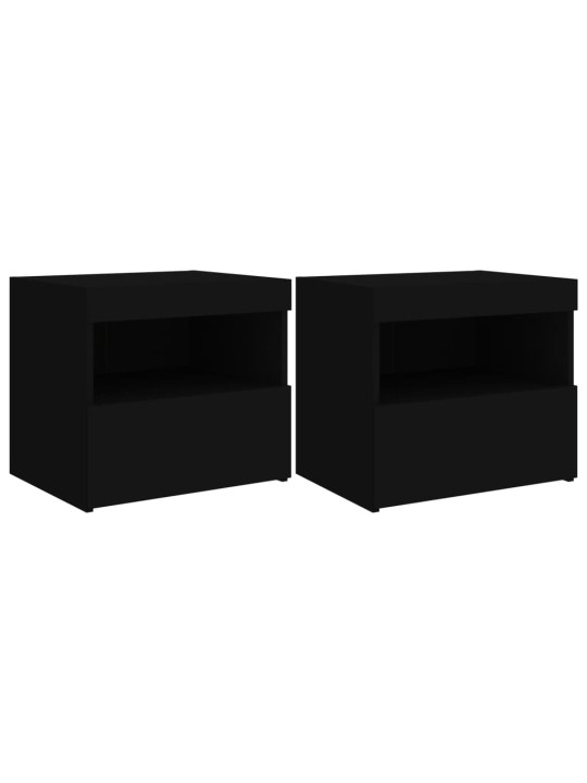 Noční stolky s LED osvětlením 2 ks černé 50 x 40 x 45 cm