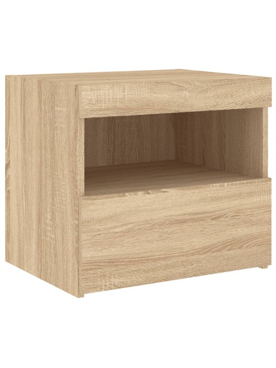 Noční stolky s LED osvětlením 2 ks dub sonoma 50 x 40 x 45 cm
