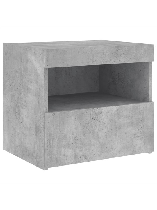 Noční stolky s LED osvětlením 2 ks betonově šedé 50x40x45 cm
