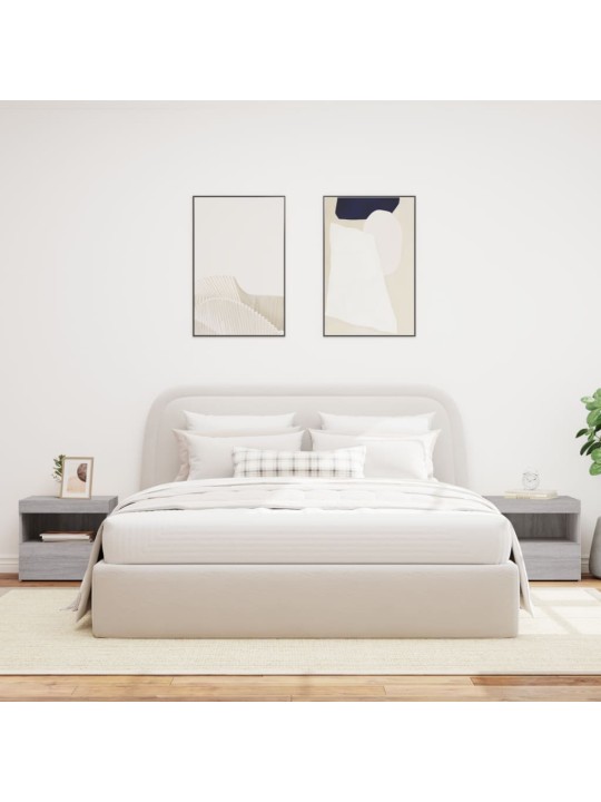 Noční stolky s LED osvětlením 2 ks šedé sonoma 50 x 40 x 45 cm