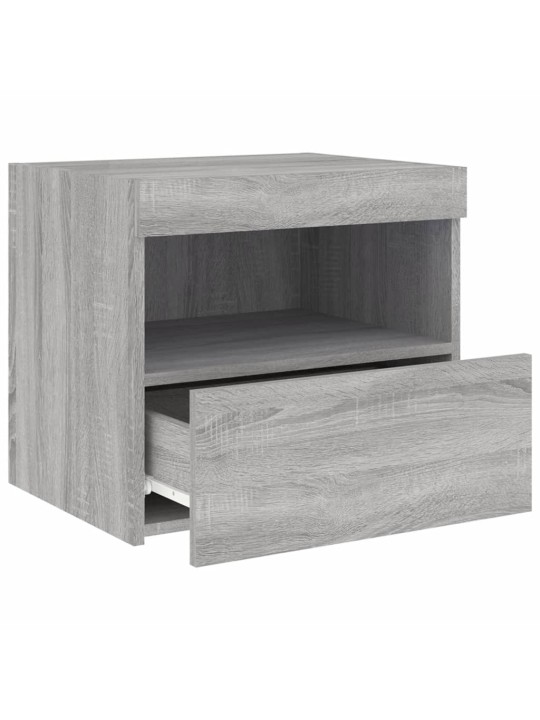Noční stolky s LED osvětlením 2 ks šedé sonoma 50 x 40 x 45 cm