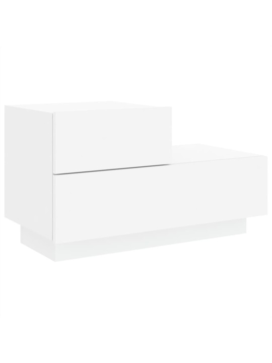 Noční stolek s LED osvětlením bílý 70 x 36 x 40,5 cm