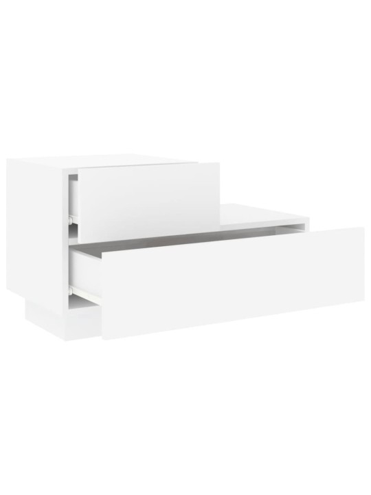 Noční stolek s LED osvětlením bílý 70 x 36 x 40,5 cm