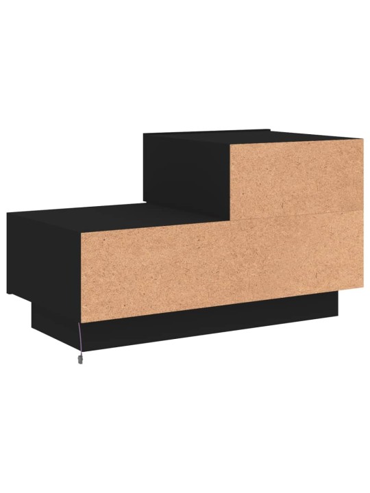 Noční stolek s LED osvětlením černý 70 x 36 x 40,5 cm