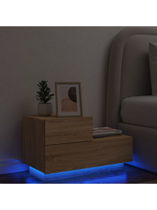 Noční stolek s LED osvětlením dub sonoma 70 x 36 x 40,5 cm