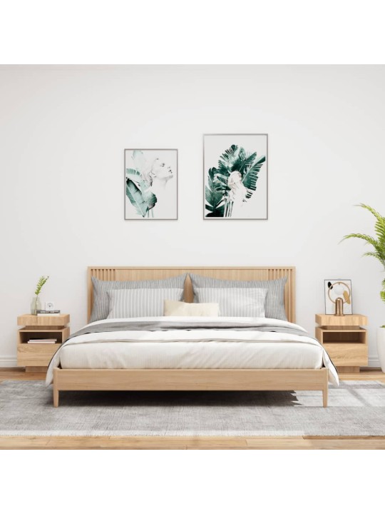 Noční stolky s LED osvětlením 2 ks dub sonoma 40 x 39 x 48,5 cm