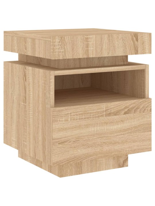 Noční stolky s LED osvětlením 2 ks dub sonoma 40 x 39 x 48,5 cm