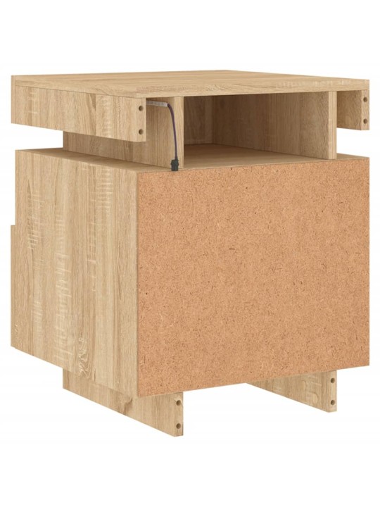 Noční stolky s LED osvětlením 2 ks dub sonoma 40 x 39 x 48,5 cm