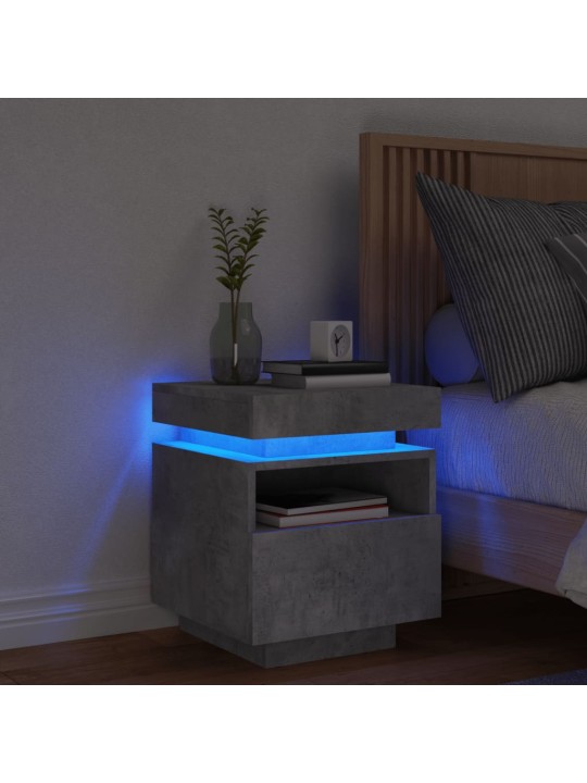 Noční stolek s LED osvětlením betonově šedý 40 x 39 x 48,5 cm