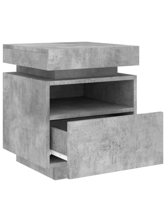 Noční stolky s LED osvětlením 2 ks betonově šedé 40x39x48,5 cm