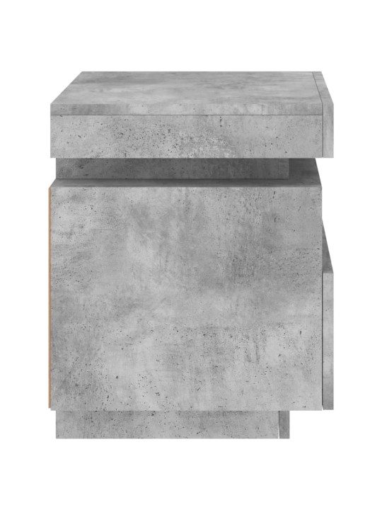 Noční stolky s LED osvětlením 2 ks betonově šedé 40x39x48,5 cm
