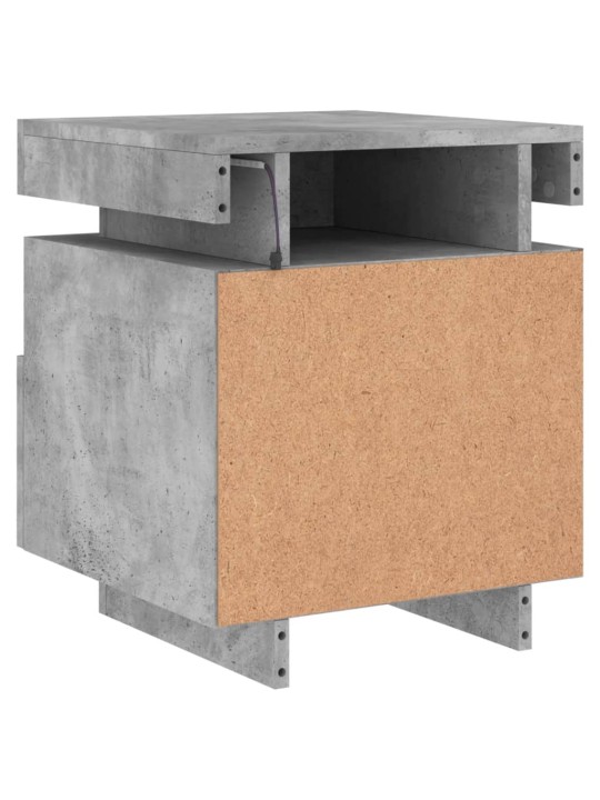 Noční stolky s LED osvětlením 2 ks betonově šedé 40x39x48,5 cm
