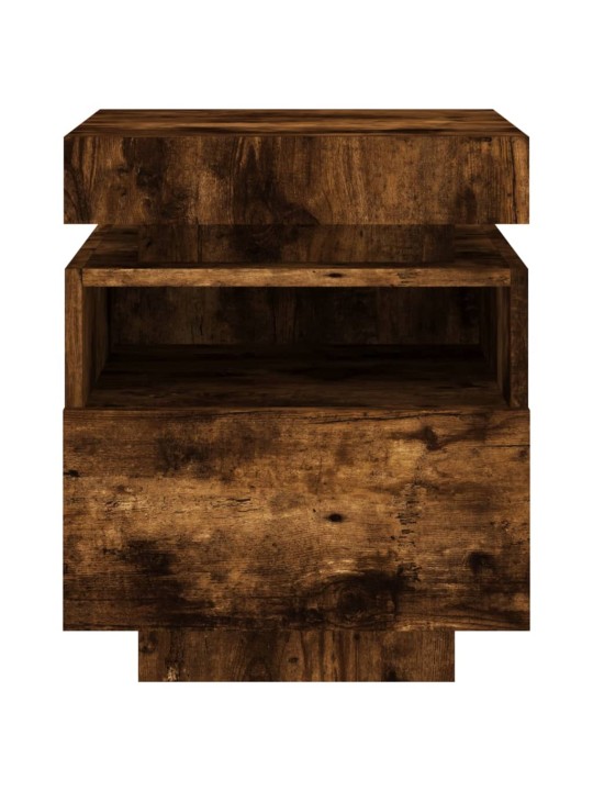 Noční stolky s LED osvětlením 2 ks kouřový dub 40x39x48,5 cm