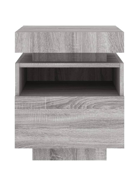 Noční stolek s LED osvětlením šedý sonoma 40 x 39 x 48,5 cm