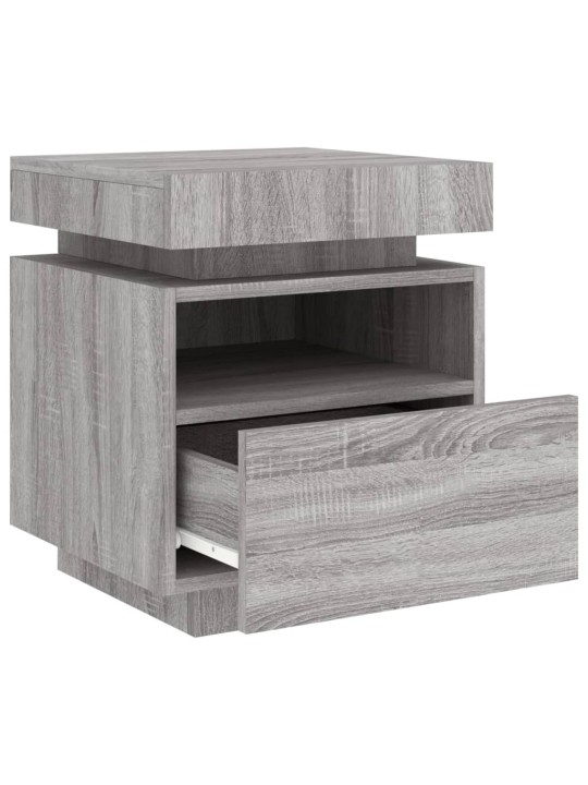 Noční stolky s LED osvětlením 2 ks šedé sonoma 40x39x48,5 cm