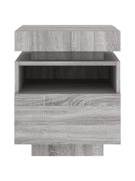 Noční stolky s LED osvětlením 2 ks šedé sonoma 40x39x48,5 cm