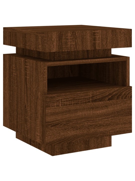 Noční stolky s LED osvětlením 2 ks hnědý dub 40 x 39 x 48,5 cm