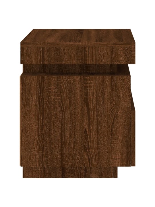 Noční stolky s LED osvětlením 2 ks hnědý dub 40 x 39 x 48,5 cm