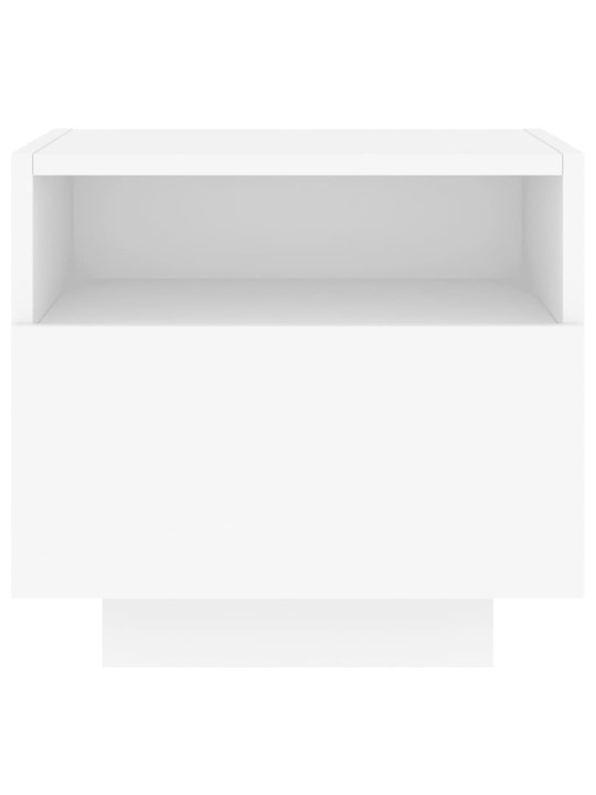 Noční stolek s LED osvětlením bílý 40 x 39 x 37 cm