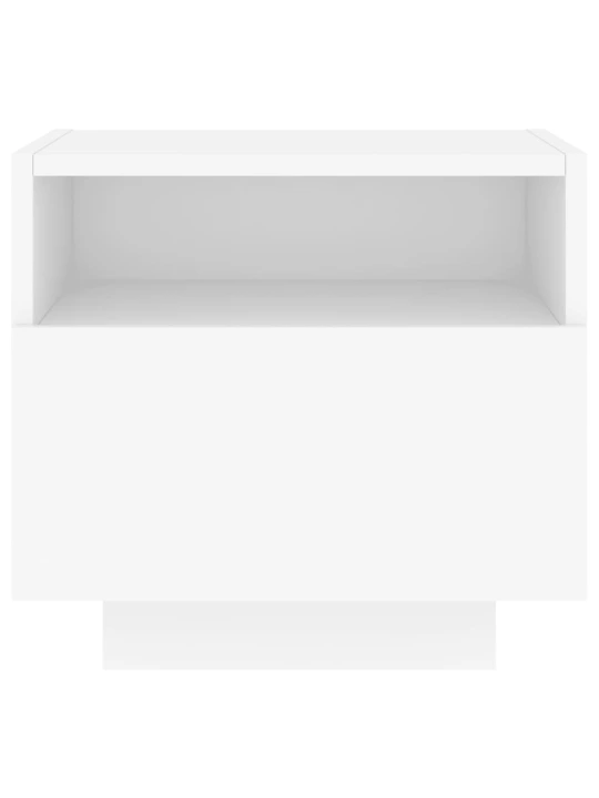 Noční stolek s LED osvětlením bílý 40 x 39 x 37 cm