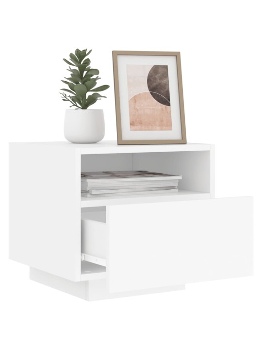 Noční stolky s LED osvětlením 2 ks bílé 40 x 39 x 37 cm