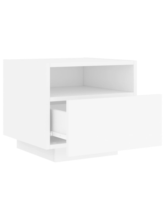 Noční stolky s LED osvětlením 2 ks bílé 40 x 39 x 37 cm