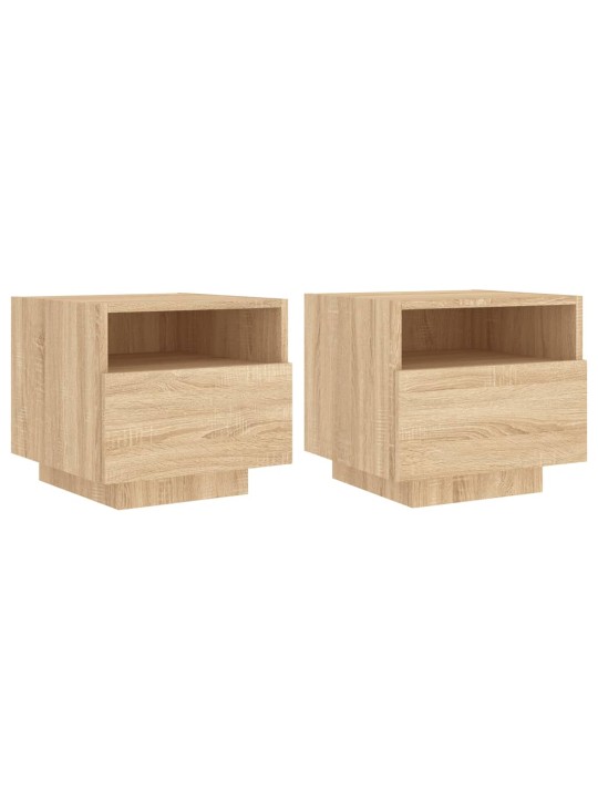 Noční stolky s LED osvětlením 2 ks dub sonoma 40 x 39 x 37 cm