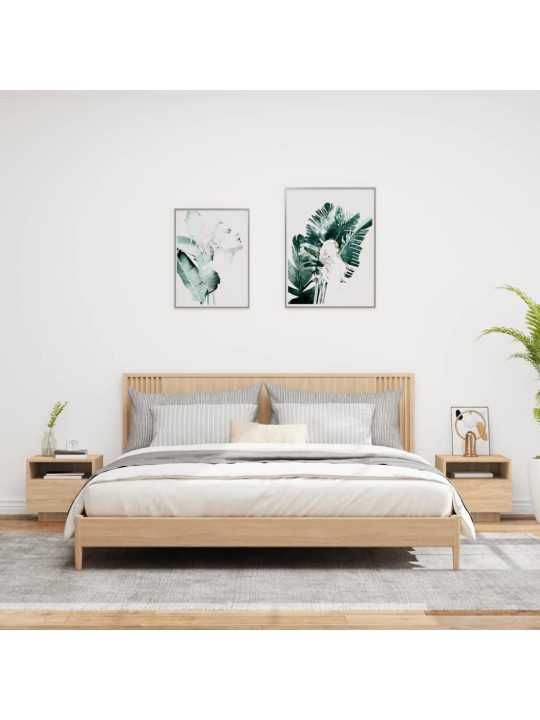 Noční stolky s LED osvětlením 2 ks dub sonoma 40 x 39 x 37 cm