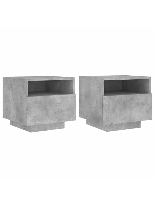Noční stolky s LED osvětlením 2 ks betonově šedé 40x39x37 cm