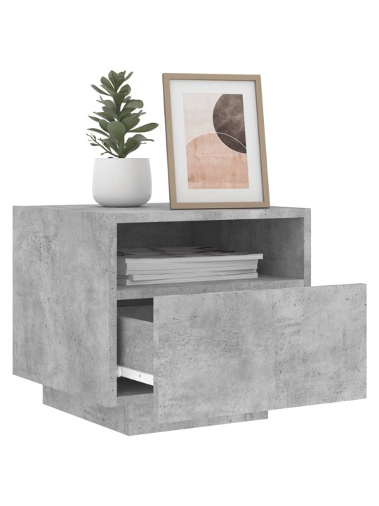 Noční stolky s LED osvětlením 2 ks betonově šedé 40x39x37 cm