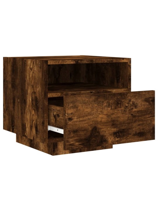 Noční stolky s LED osvětlením 2 ks kouřový dub 40 x 39 x 37 cm