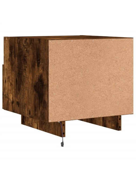 Noční stolky s LED osvětlením 2 ks kouřový dub 40 x 39 x 37 cm