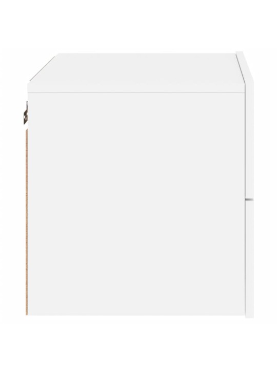 Nástěnný noční stolek s LED osvětlením bílý