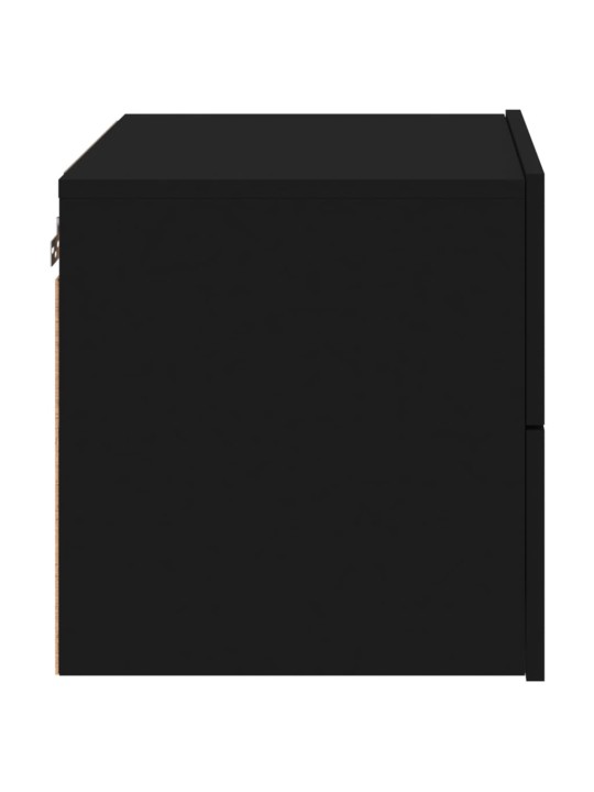 Nástěnné noční stolky s LED osvětlením 2 ks černé