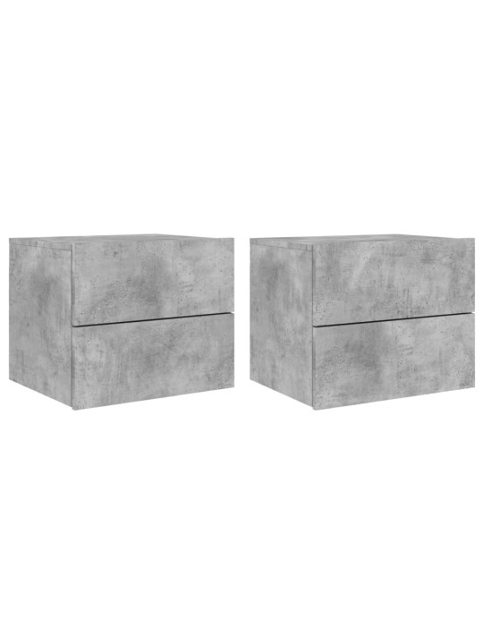 Nástěnné noční stolky s LED osvětlením 2 ks betonově šedé