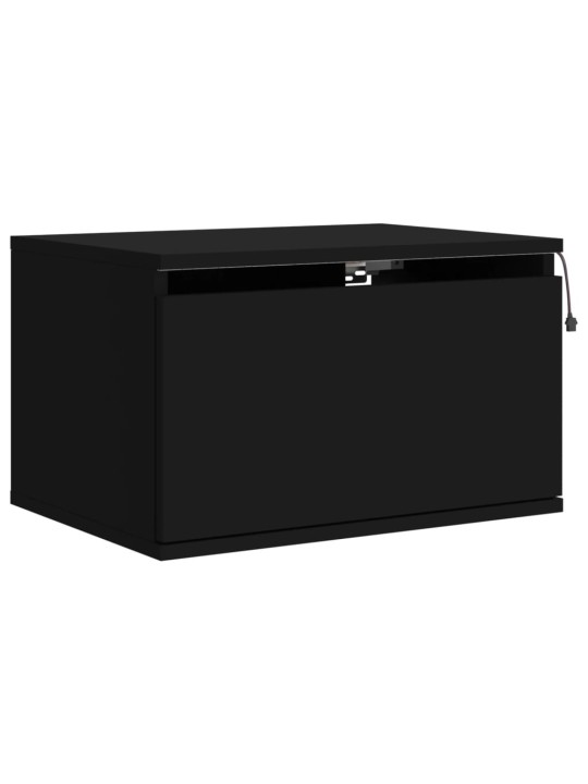 Nástěnné noční stolky s LED osvětlením 2 ks černé