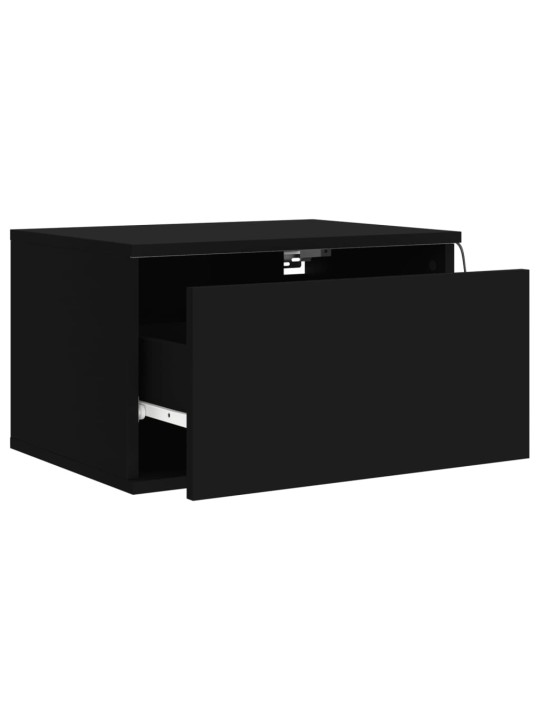 Nástěnné noční stolky s LED osvětlením 2 ks černé
