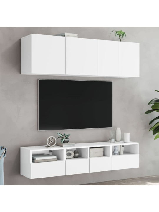 Nástěnné TV skříňky 2 ks bílé 40 x 30 x 30 cm kompozitní dřevo