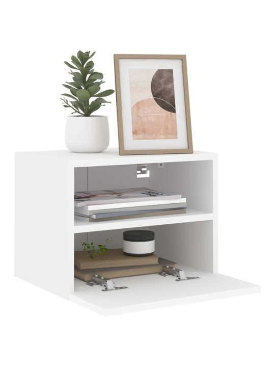 Nástěnné TV skříňky 2 ks bílé 40 x 30 x 30 cm kompozitní dřevo