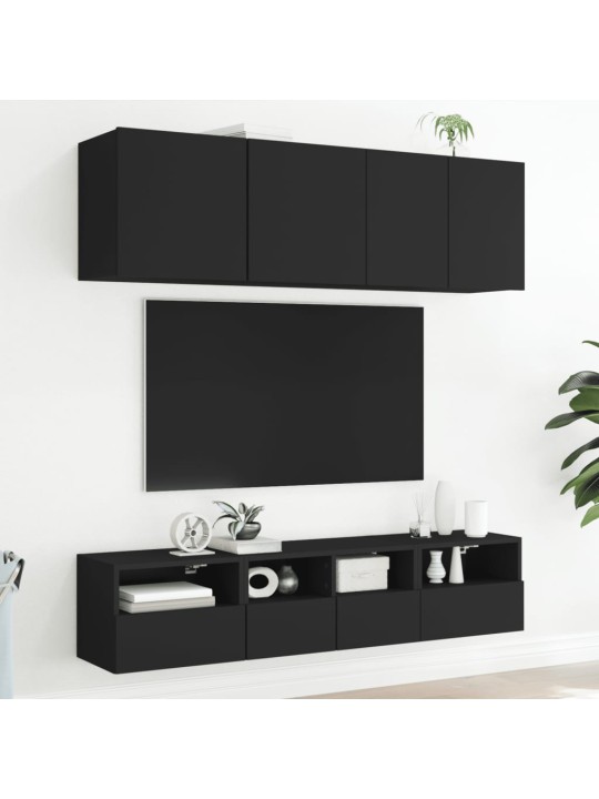 Nástěnná TV skříňka černá 40 x 30 x 30 cm kompozitní dřevo