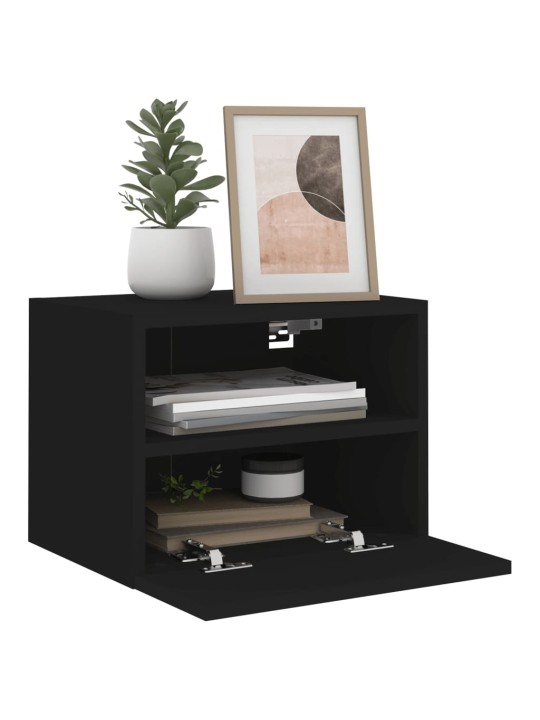 Nástěnná TV skříňka černá 40 x 30 x 30 cm kompozitní dřevo
