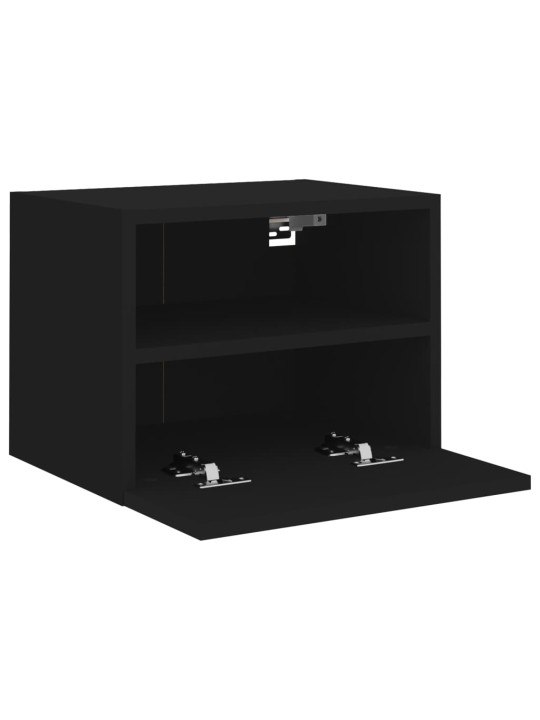 Nástěnná TV skříňka černá 40 x 30 x 30 cm kompozitní dřevo