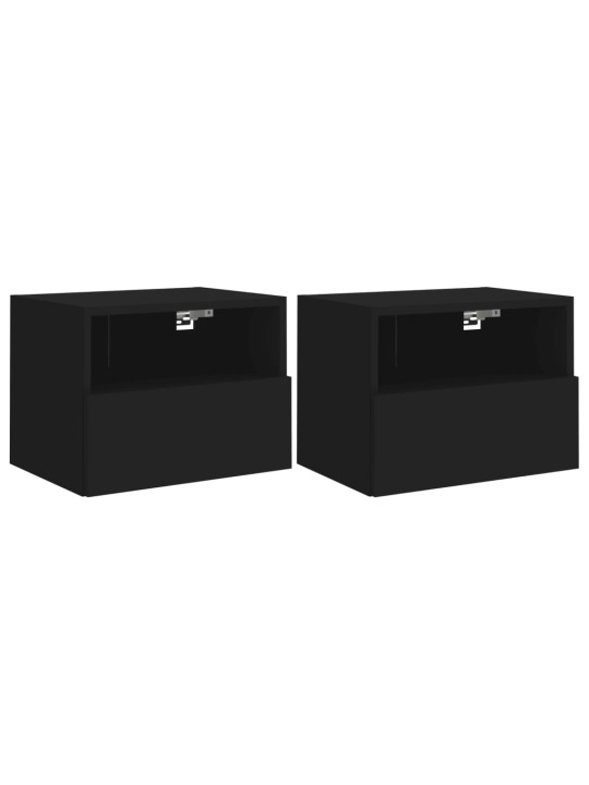 Nástěnné TV skříňky 2 ks černé 40 x 30 x 30 cm kompozitní dřevo