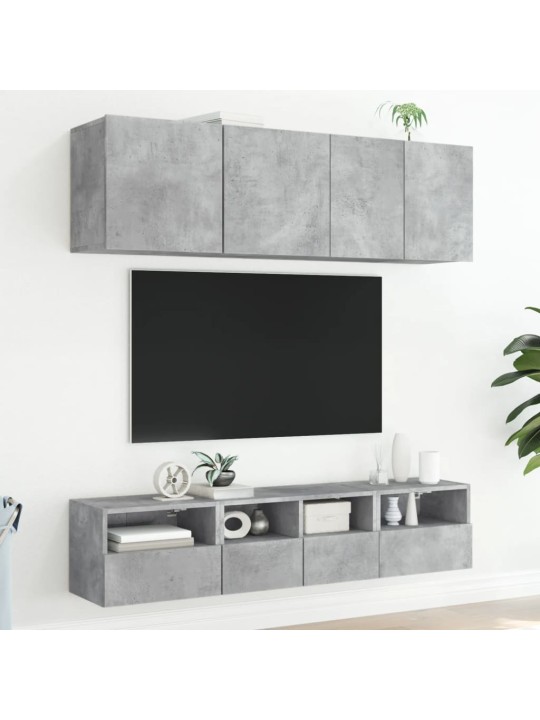 Nástěnné TV skříňky 2 ks betonově šedé 40 x 30 x 30 cm kompozit