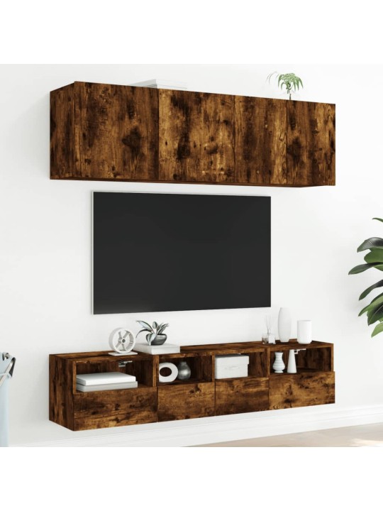 Nástěnná TV skříňka kouřový dub 40x30x30 cm kompozitní dřevo